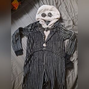Disney Black & White Nightmare Before Christmas Hooded Onesie Costume Sz Mens XL
